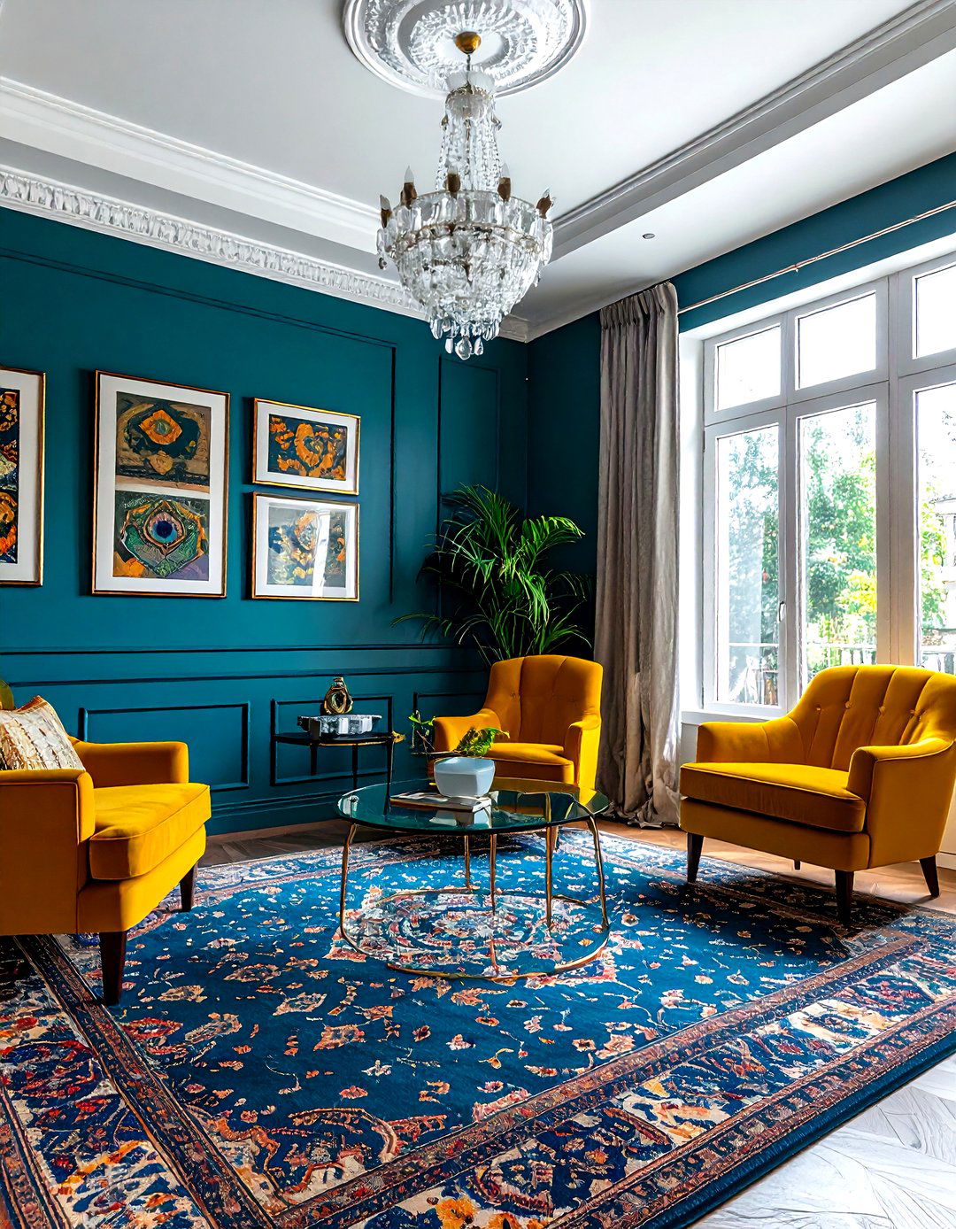 Peacock blue sitting room - 30 bold paint color ideas