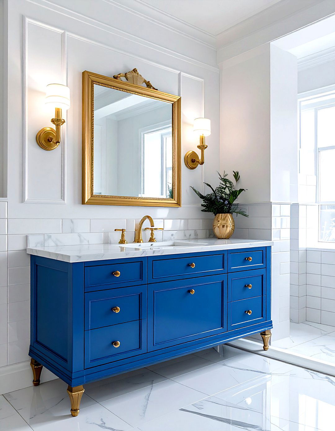 Peacock blue vanity - 30 blue paint color ideas