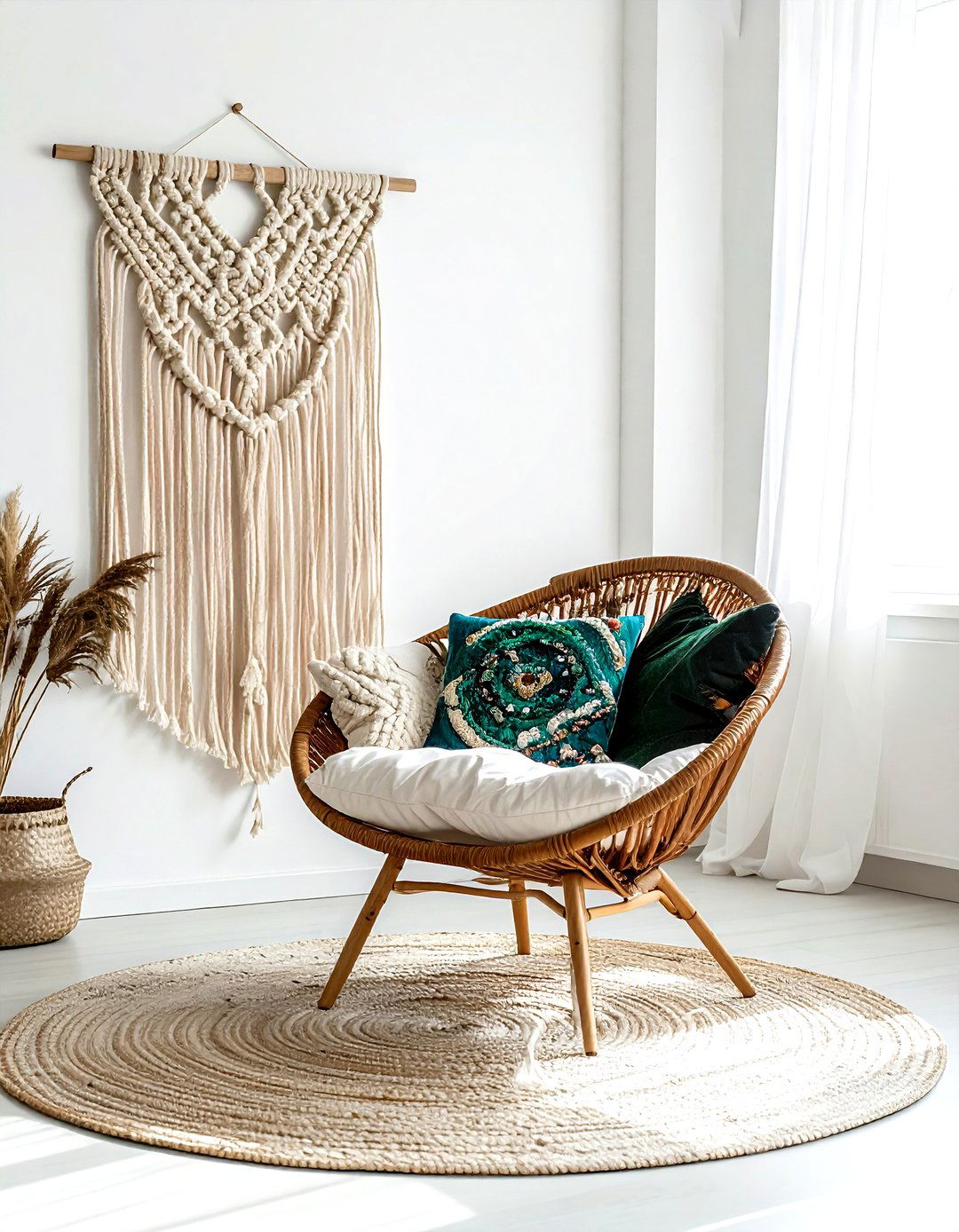 Peacock chair with macrame - 30 living room peacock chair ideas