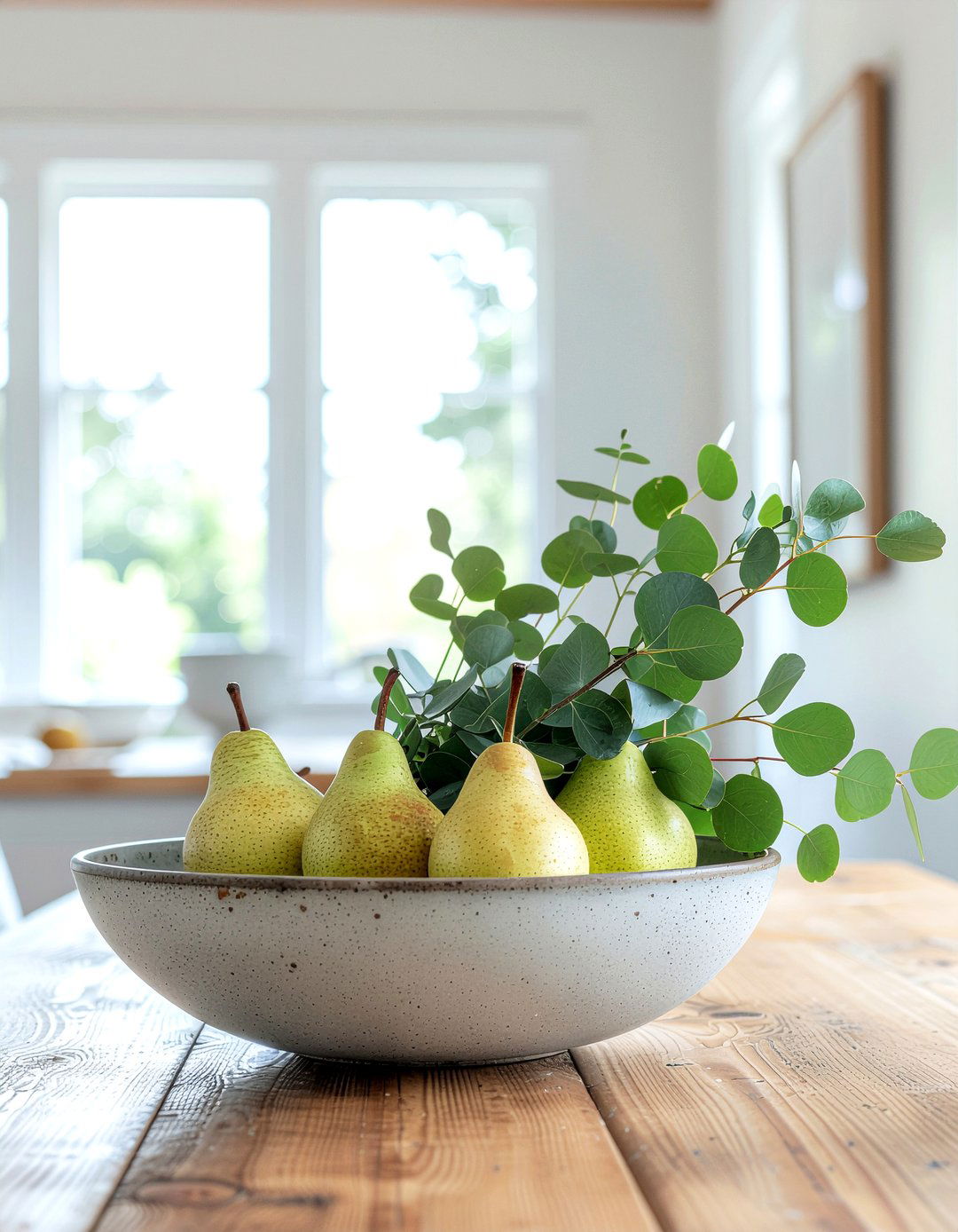 Pear And Eucalyptus Arrangement - 30 fruit centerpiece dining ideas