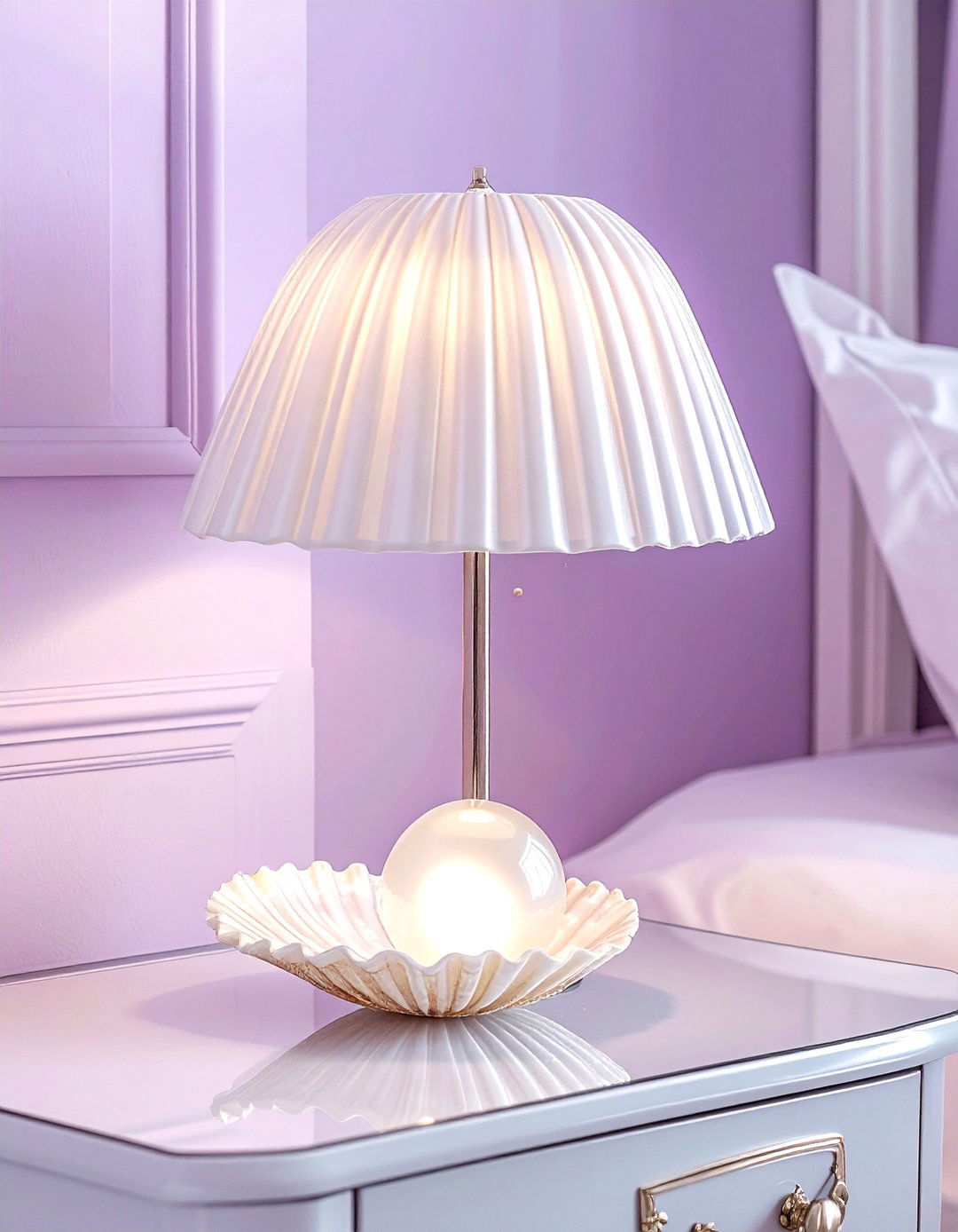 Pearl Table Lamp - 30 mermaid bedroom ideas