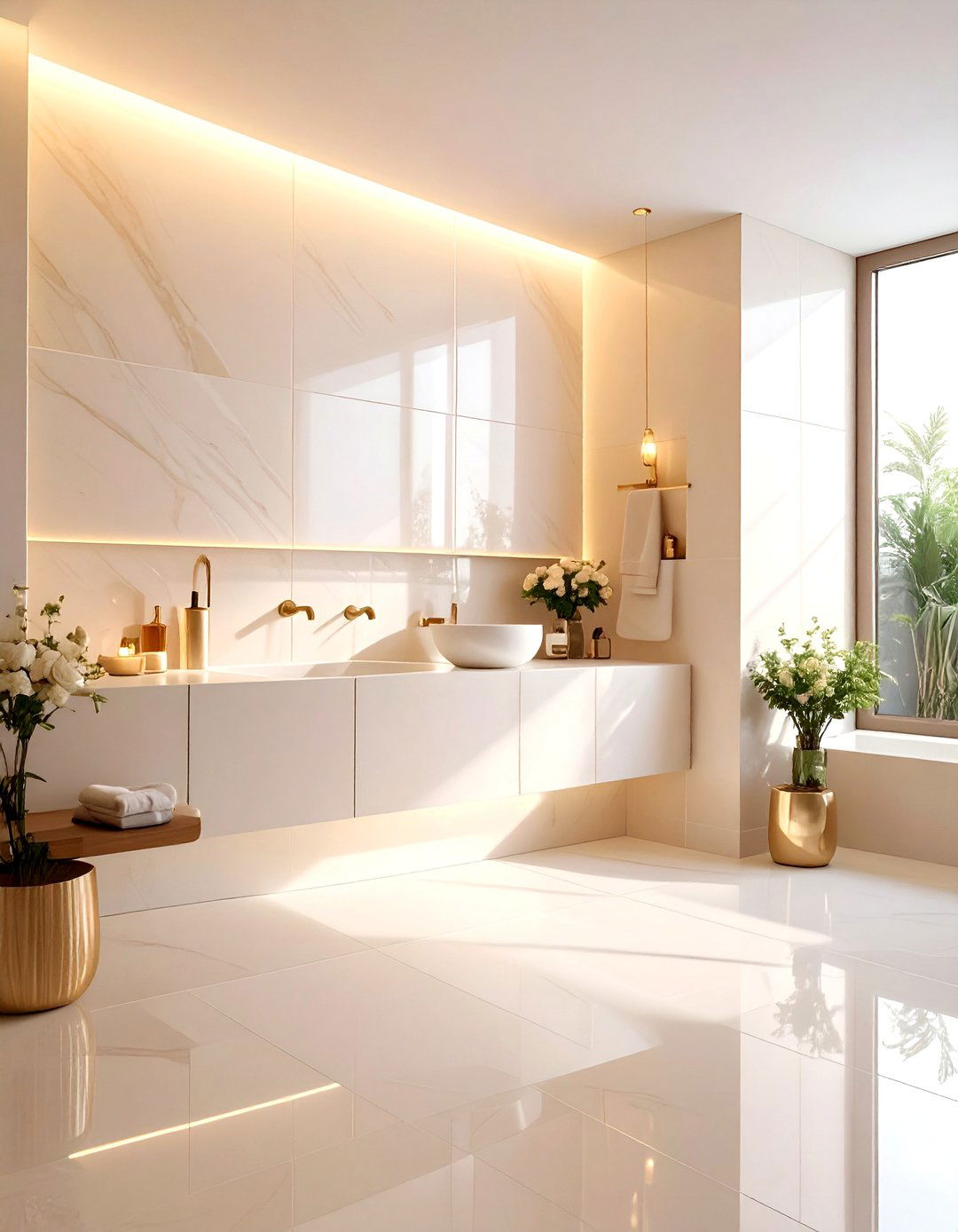 Pearl finish tile - 30 bathroom wall tile ideas