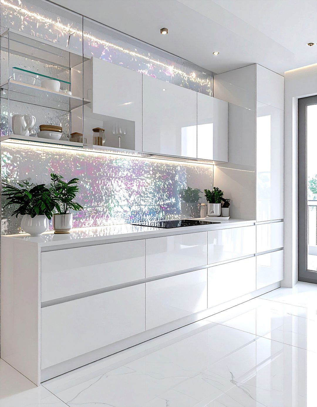 Pearlescent zellige tile - 30 zellige tile kitchen backsplash ideas