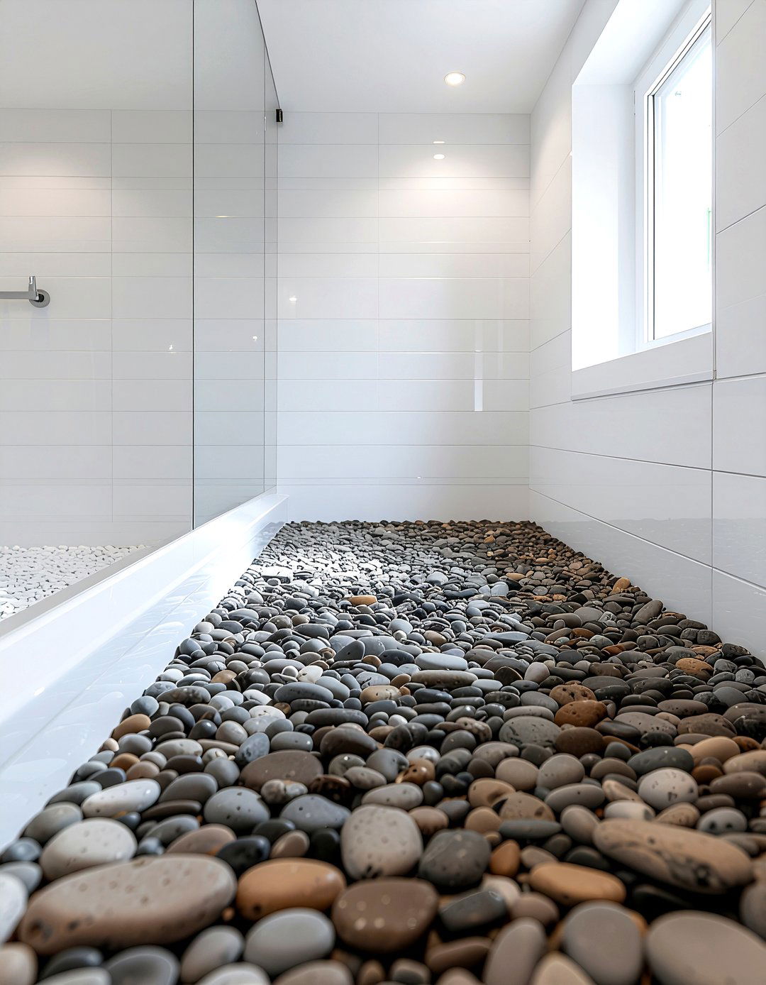 Pebble Floor - 30 bathroom improvement ideas
