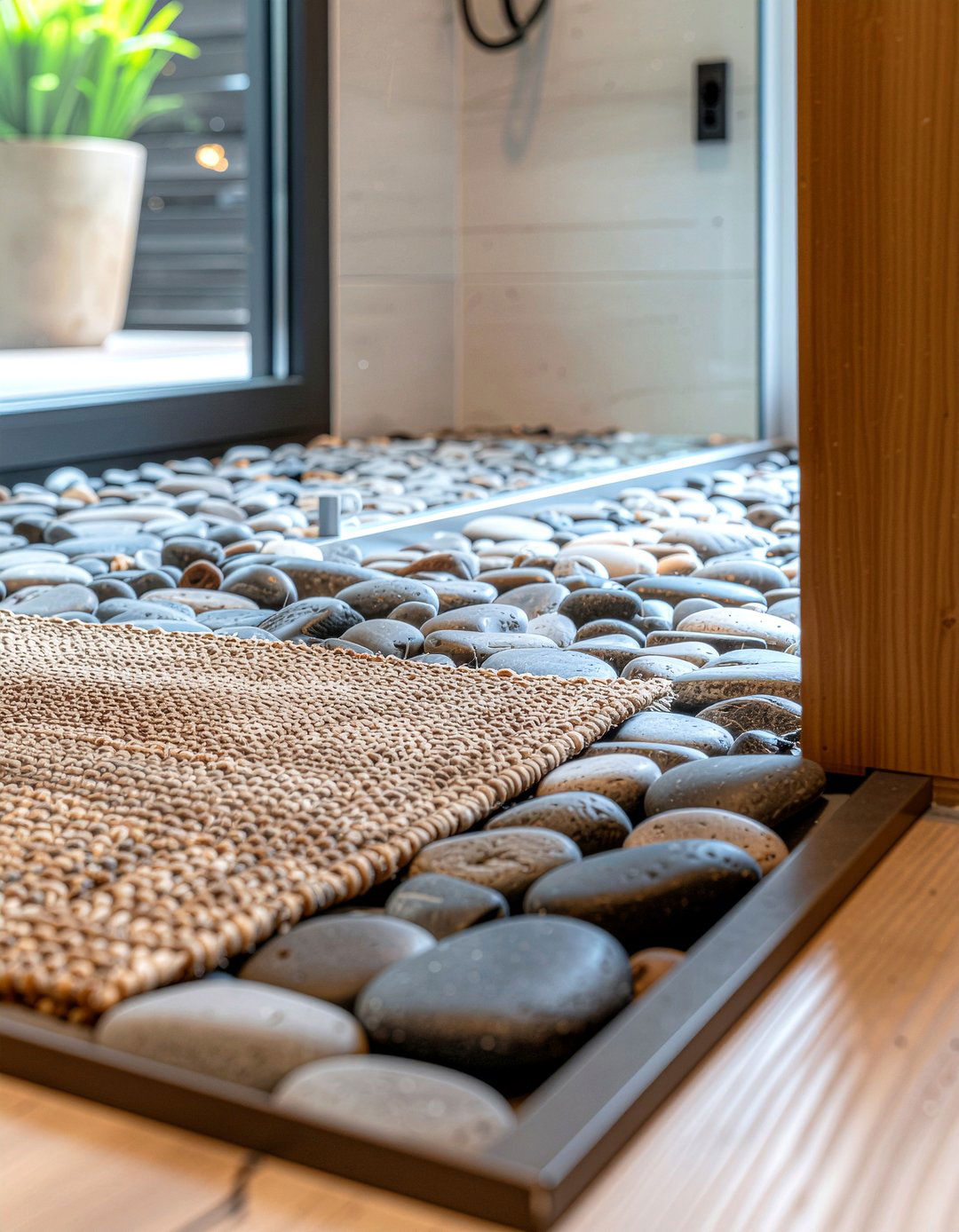 Pebble Floor - 30 bathroom enhancement ideas