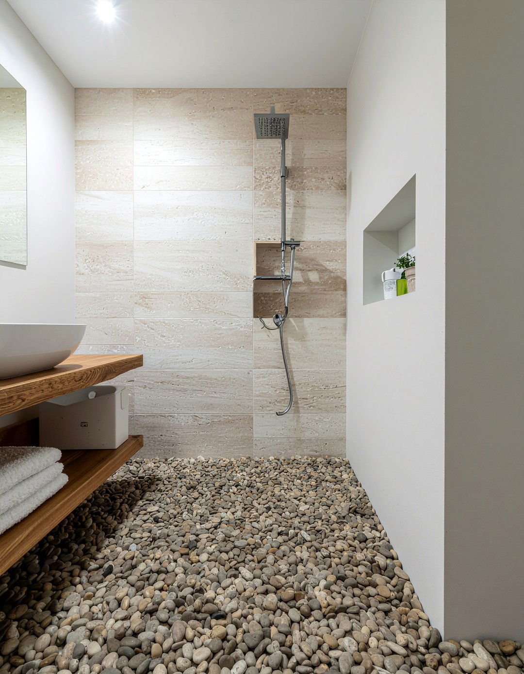 Pebble Shower Floor - 30 bathroom transformation ideas