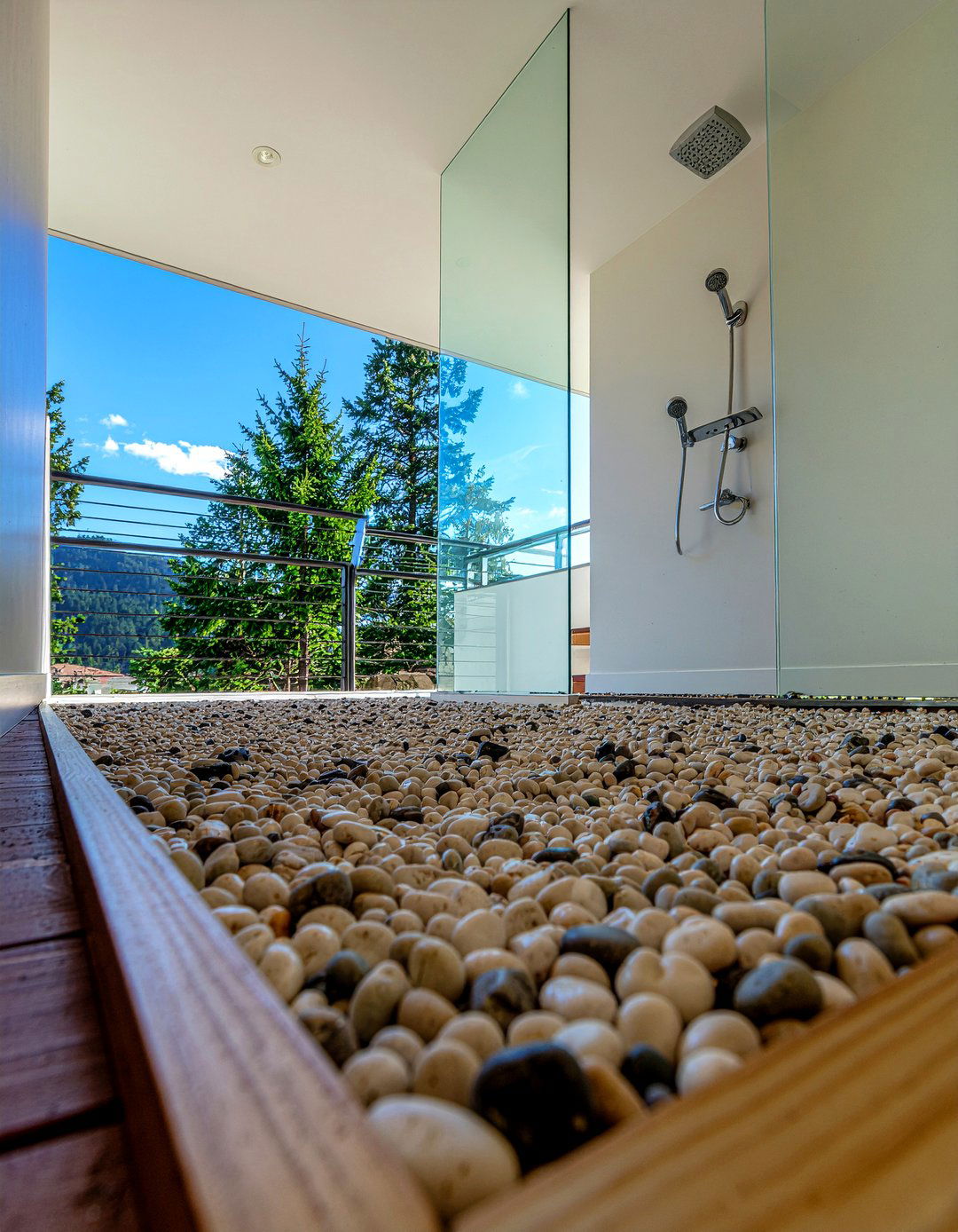 Pebble Shower Floor - 30 nature-inspired bathroom ideas