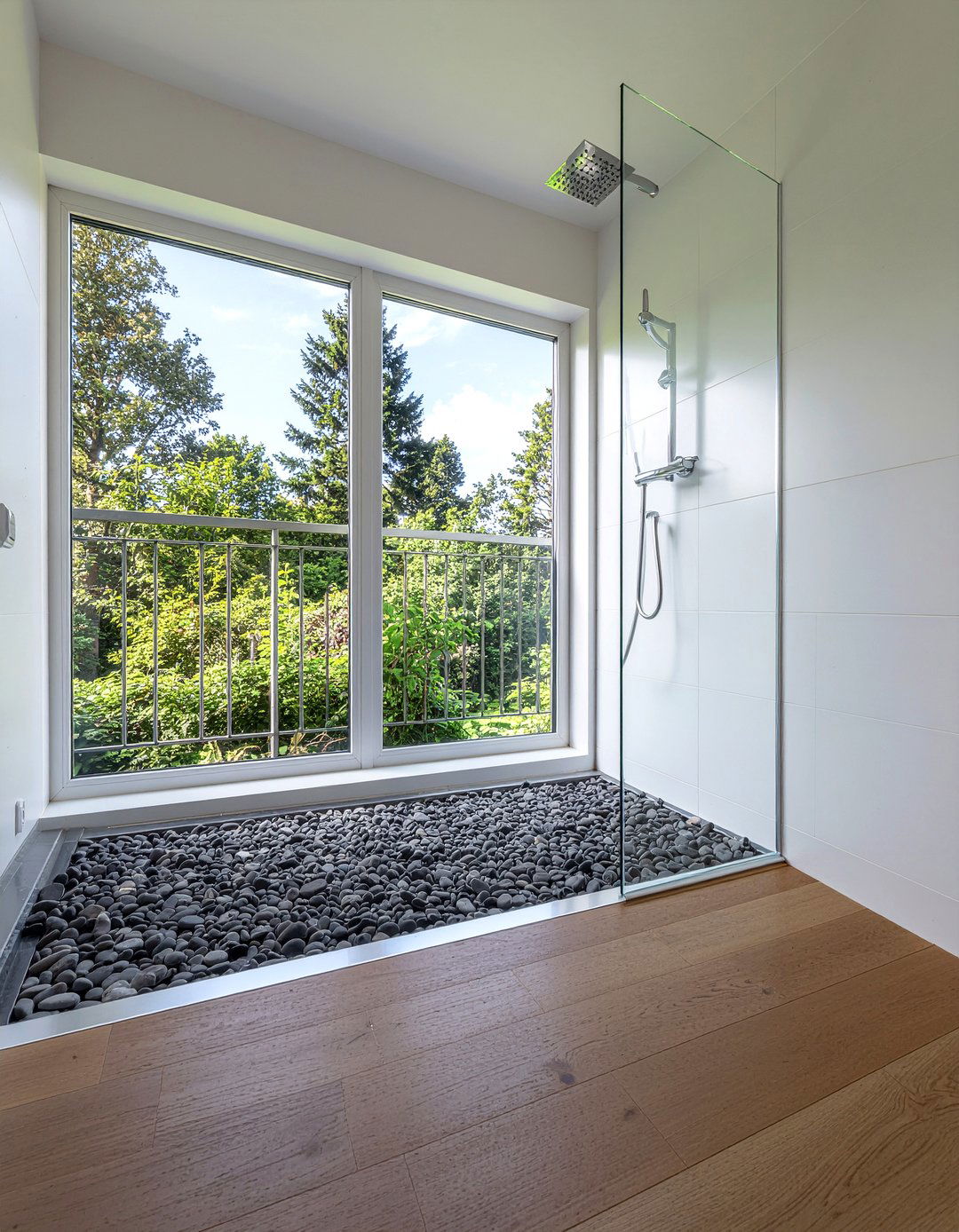 Pebble Shower Floor - 30 Scandinavian bathroom ideas