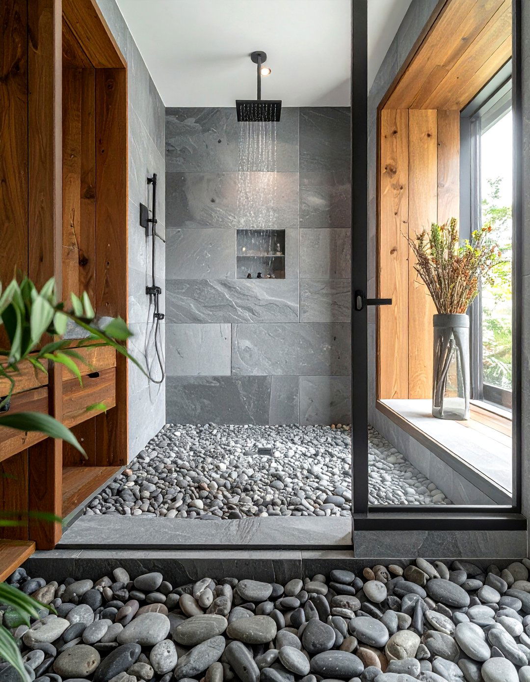 Pebble Shower Floor - 30 transitional bathroom ideas