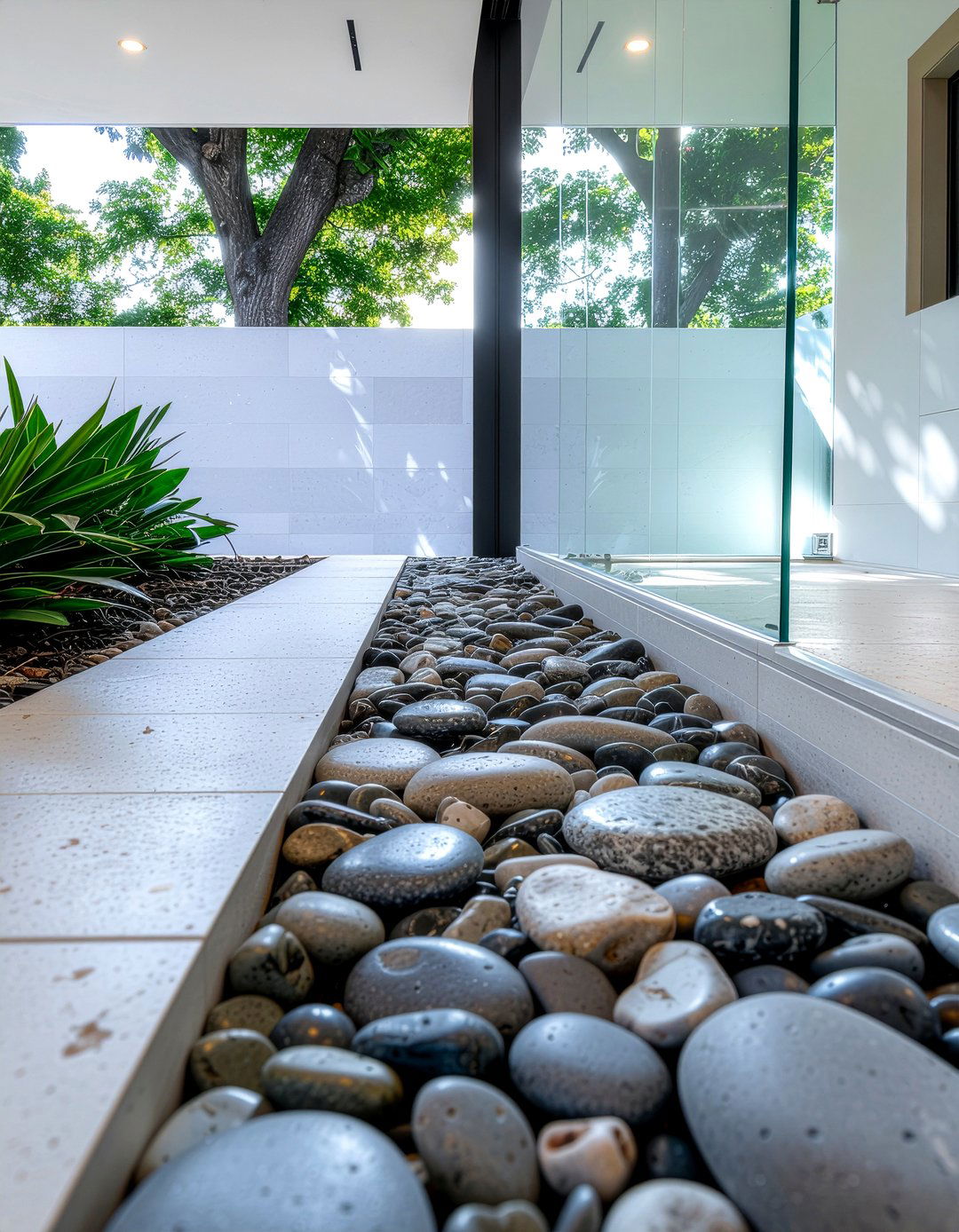Pebble Shower Floor - 30 bathroom project ideas