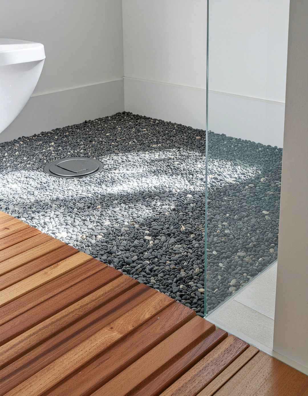 Pebble Tile Floor - 30 New England bathroom ideas