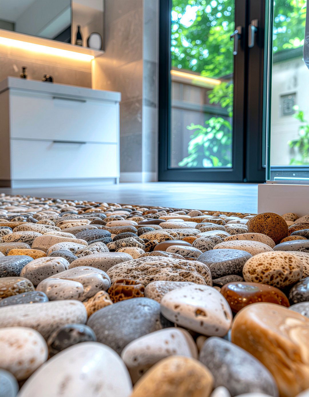 Pebble Tile Floor - 30 relaxing bathroom ideas