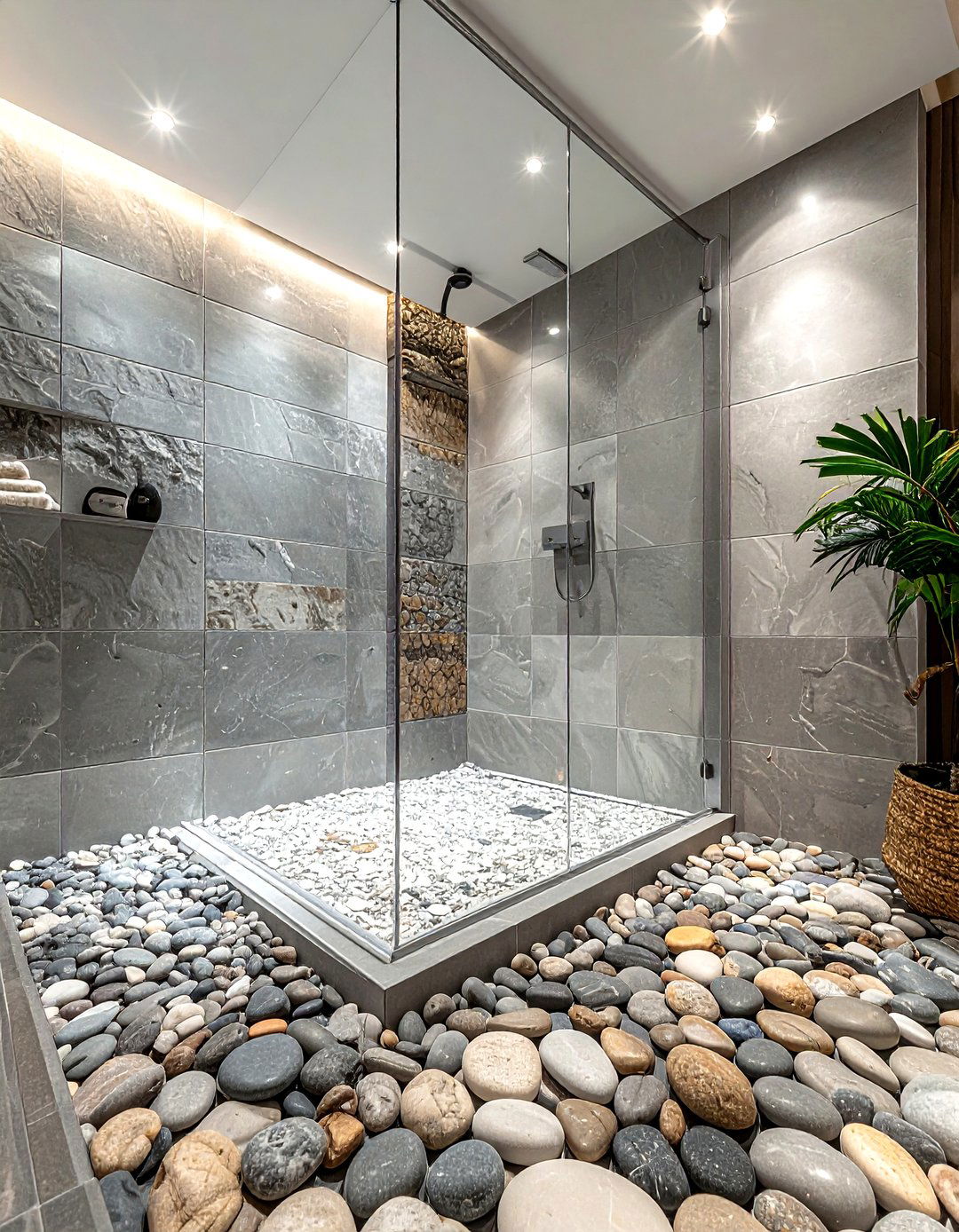 Pebble Tile Shower Floor - 30 bathroom redesign ideas