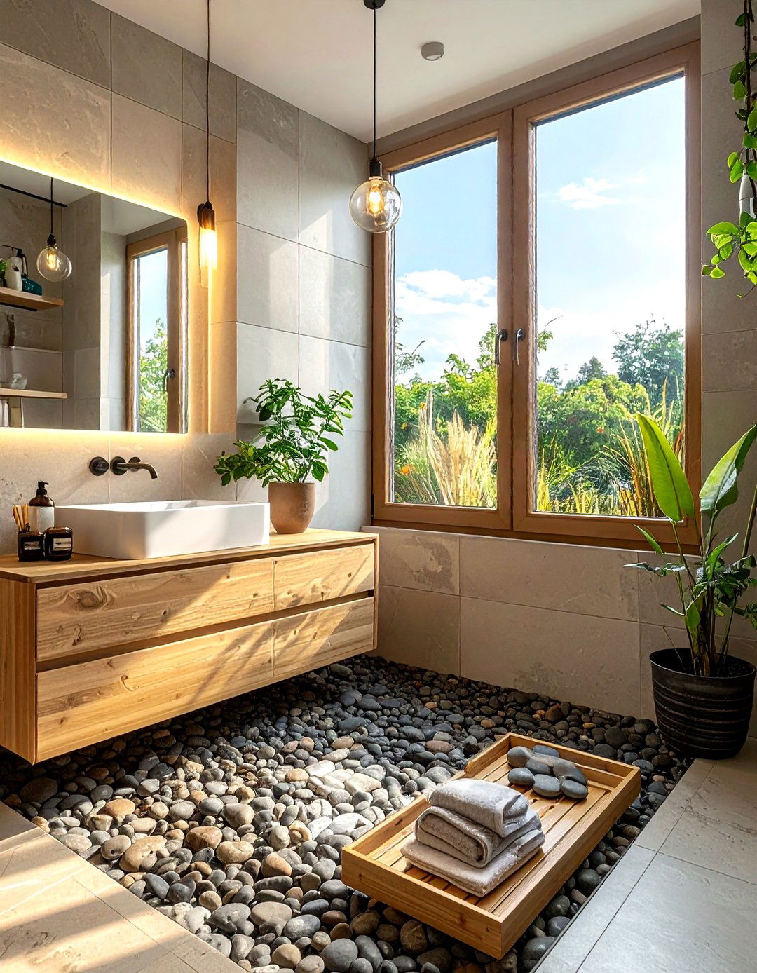 Pebble pattern window film - 30 bathroom window film ideas