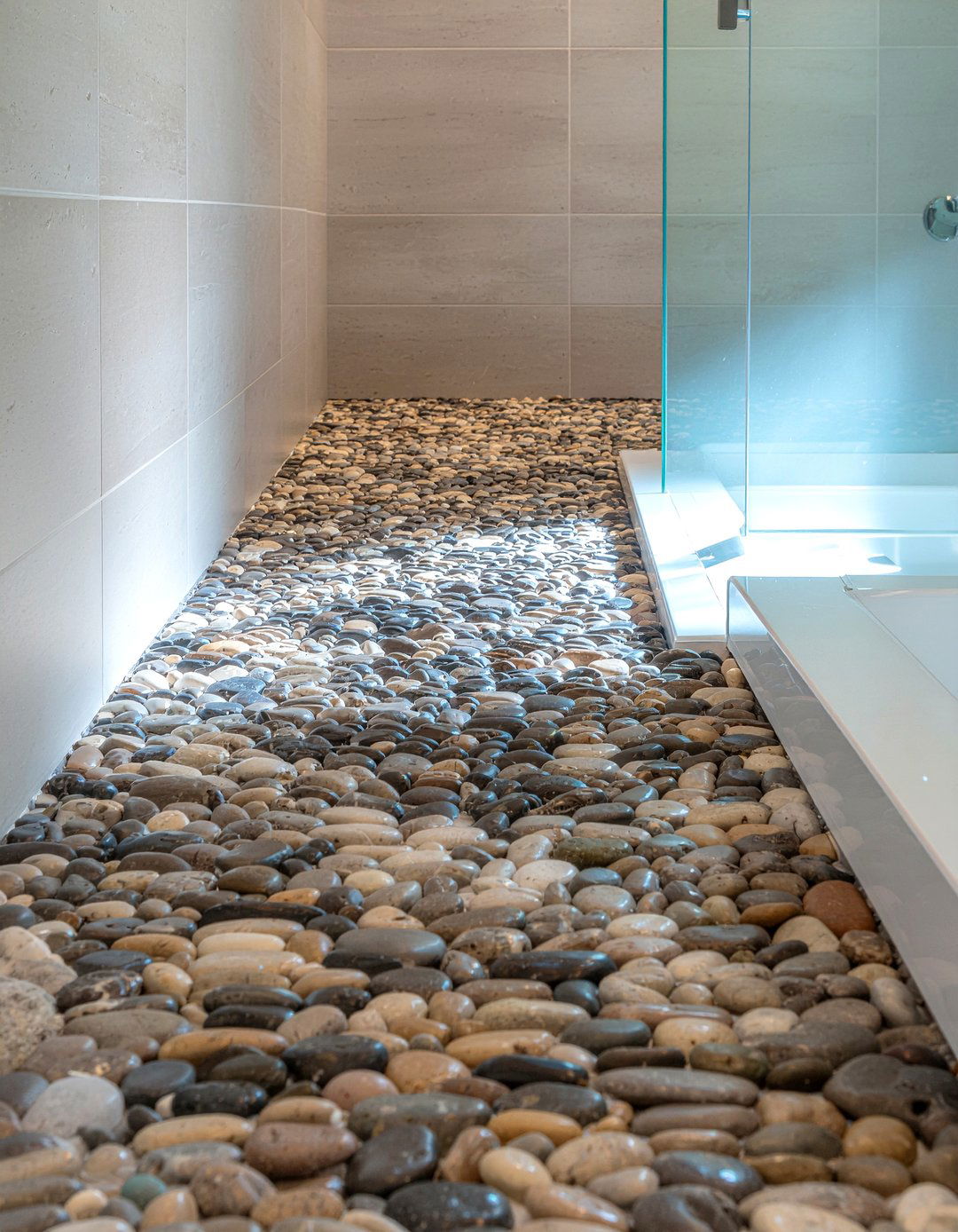 Pebble shower floor - 30 bathroom trendy element ideas