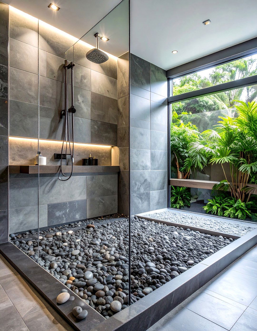 Pebble shower floor - 30 bathroom update ideas