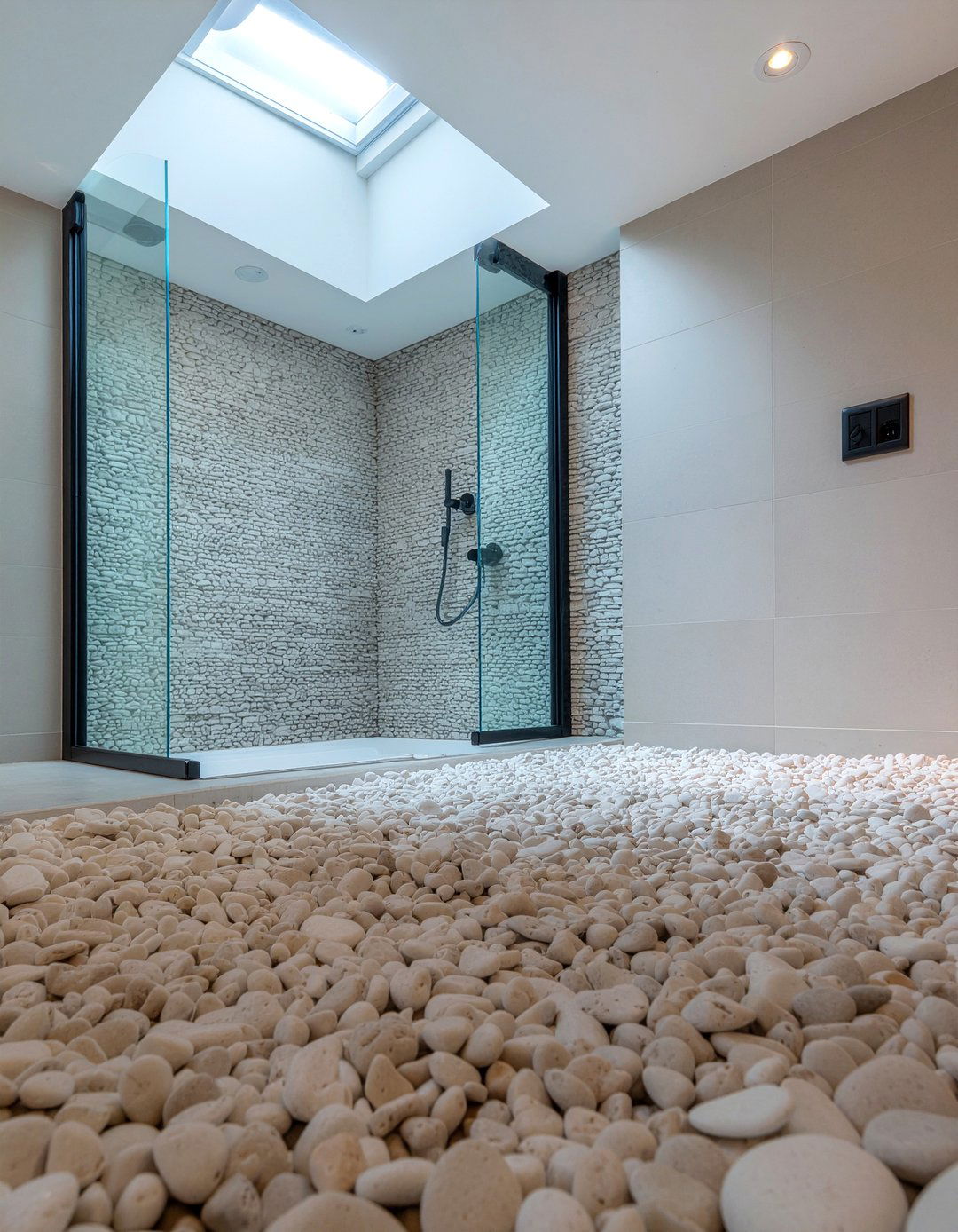 Pebble shower floor - 30 modern take on classic bathroom ideas