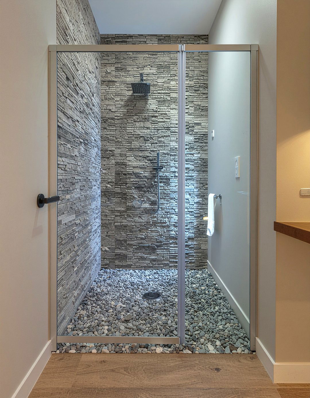 Pebble tile shower floor - 30 new home bathroom ideas
