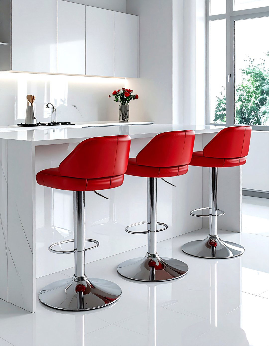 Pedestal Bar Stools - 30 kitchen seating ideas