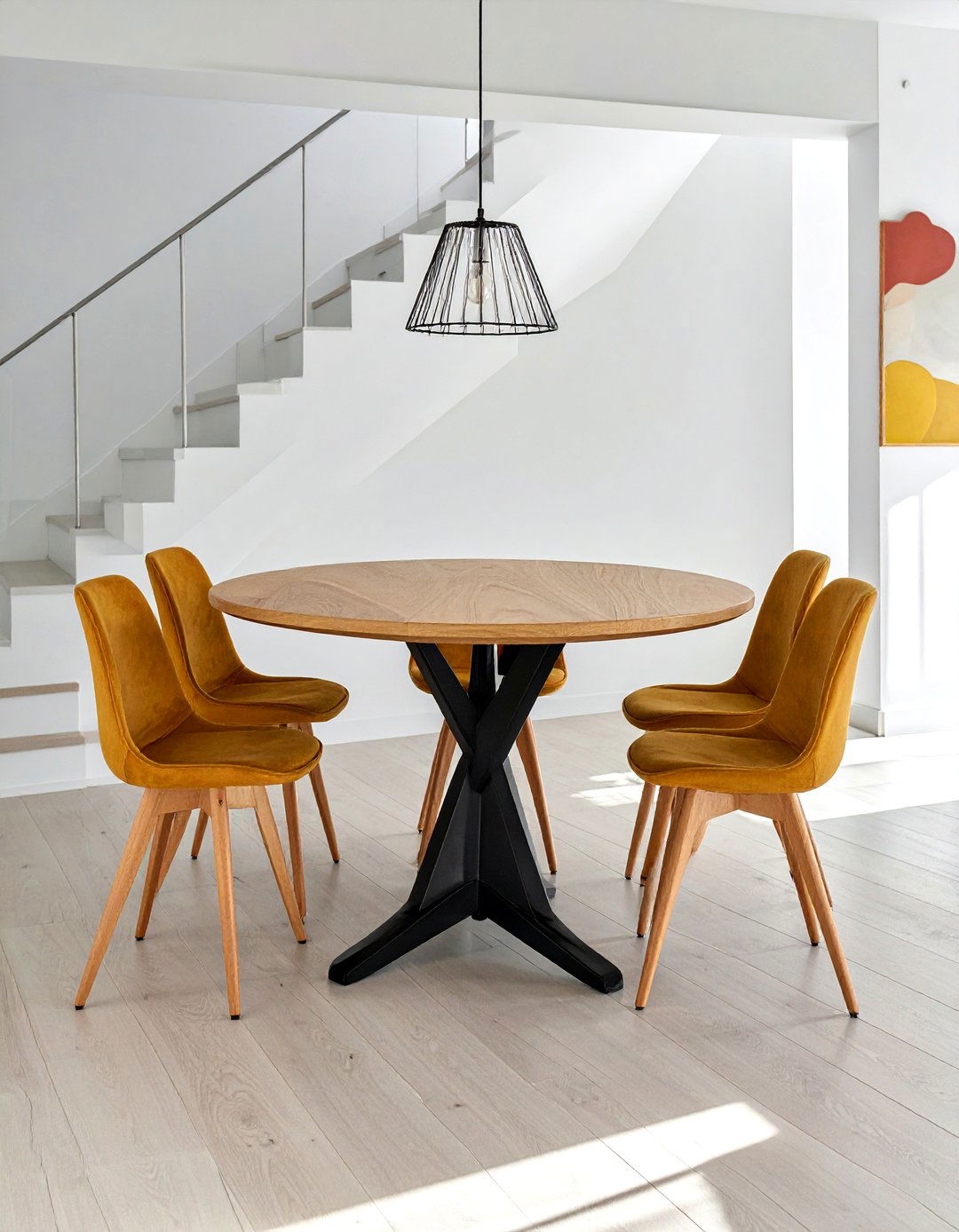 Pedestal Base Table - 30 under stairs dining ideas