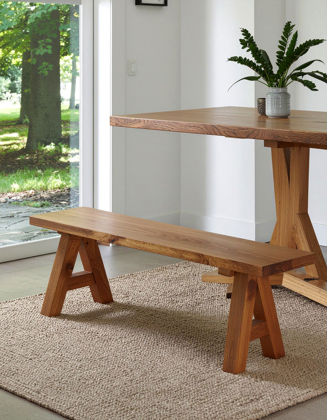 Pedestal Dining Bench - 30 backless dining bench ideas