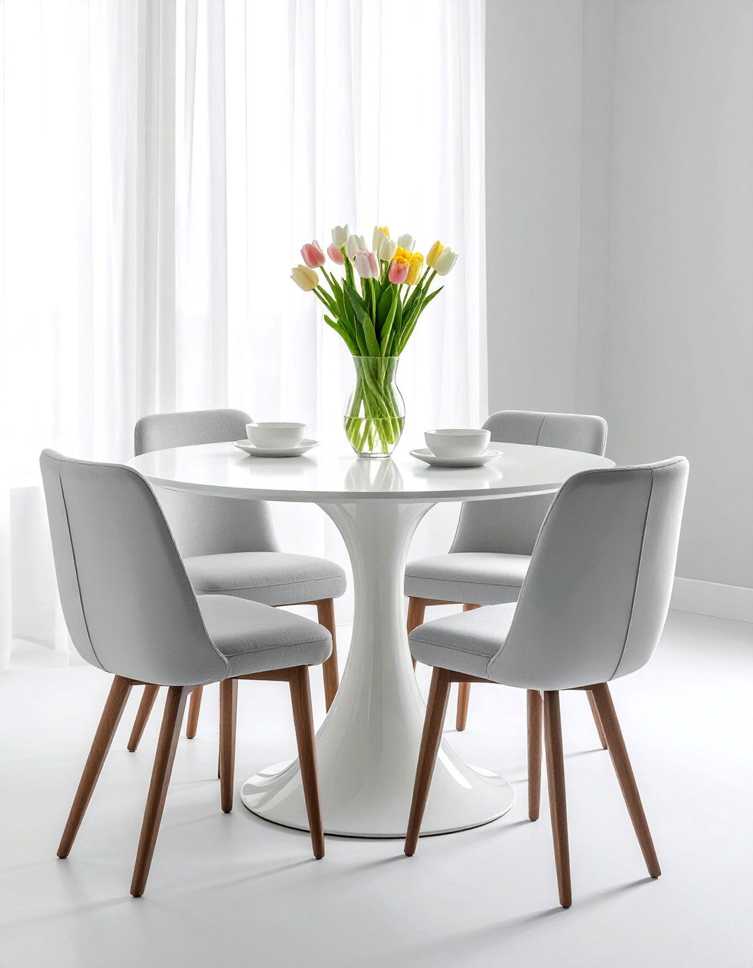 Pedestal Dining Table - 30 streamlined dining room ideas