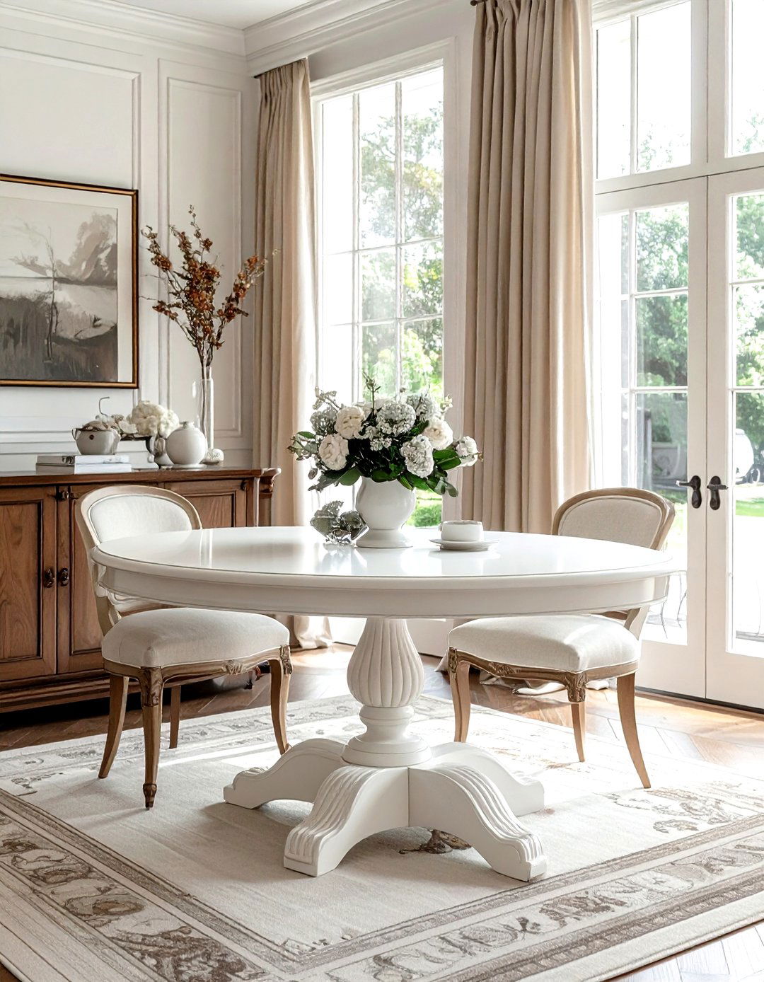 Pedestal Dining Table - 30 Hamptons dining room ideas