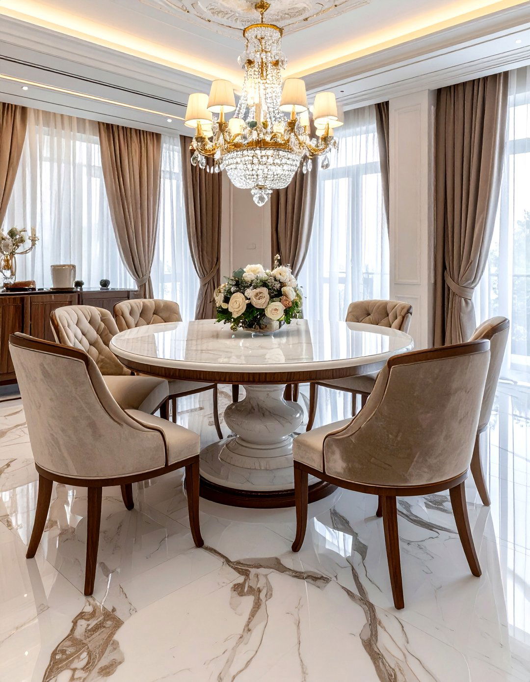 Pedestal Dining Table - 30 Hollywood regency decor ideas