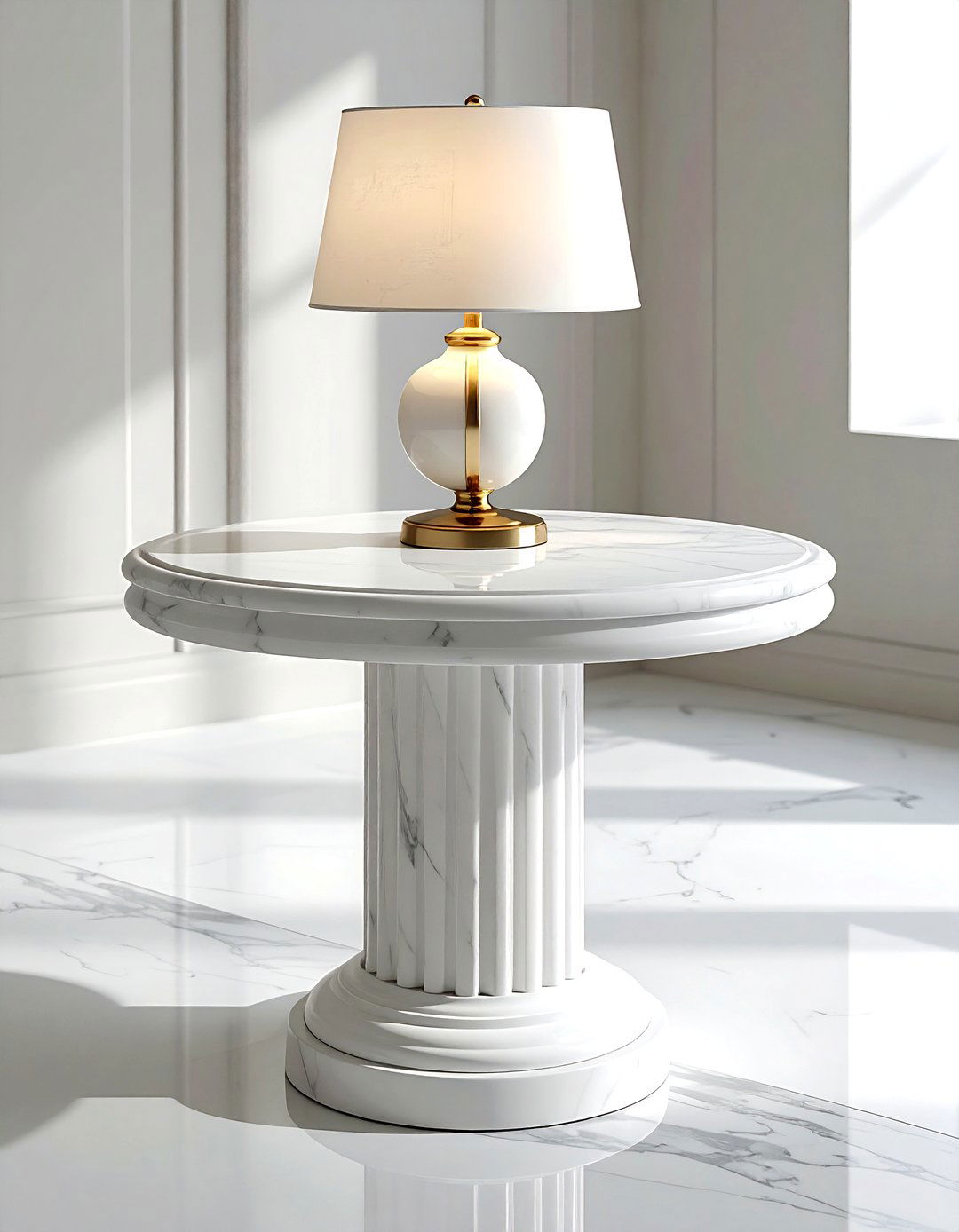 Pedestal End Table - 30 living room high end furniture ideas
