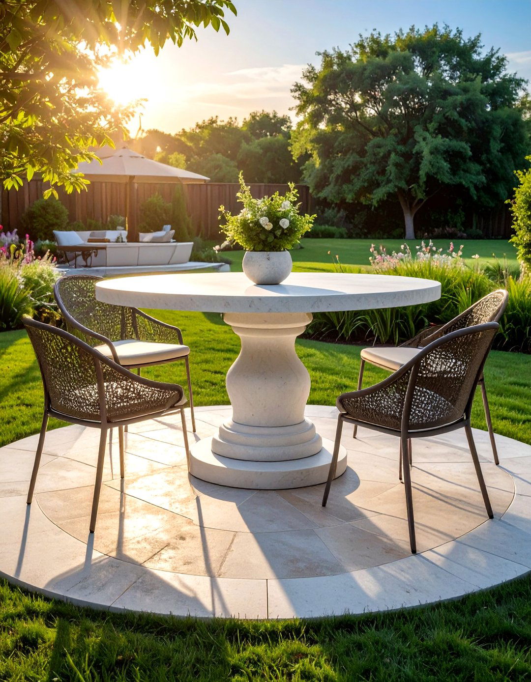 Pedestal Outdoor Table - 30 outdoor dining furniture ideas
