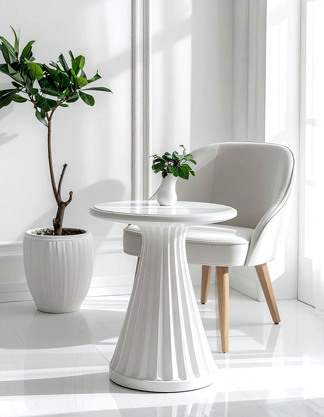 Pedestal Side Table - 30 living room modern furniture ideas