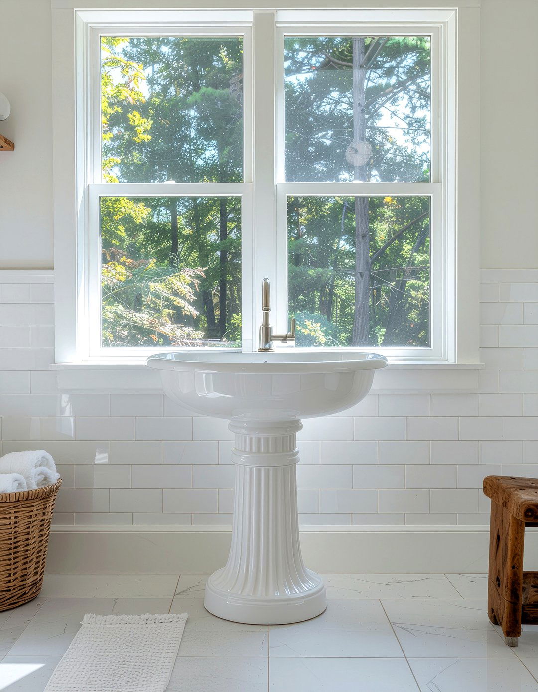 Pedestal Sink - 30 bathroom charm ideas