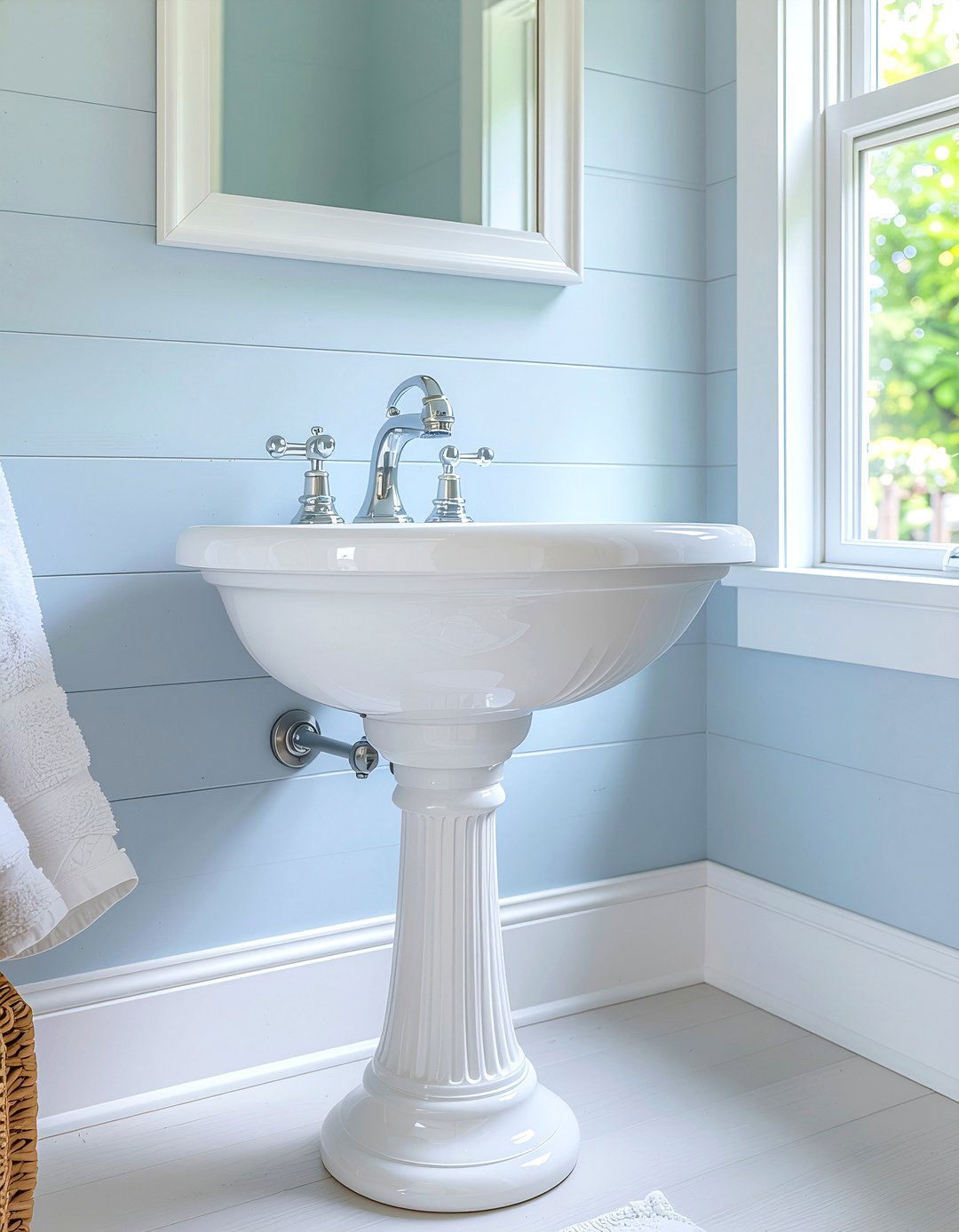 Pedestal Sink Bathroom - 30 bathroom goals ideas