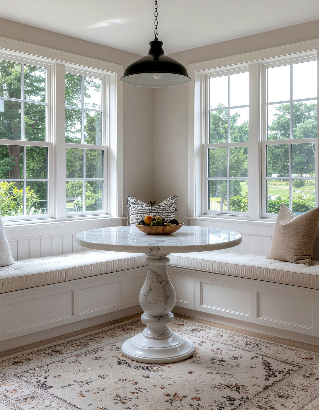 Pedestal Table Bench - 30 kitchen bench seating ideas