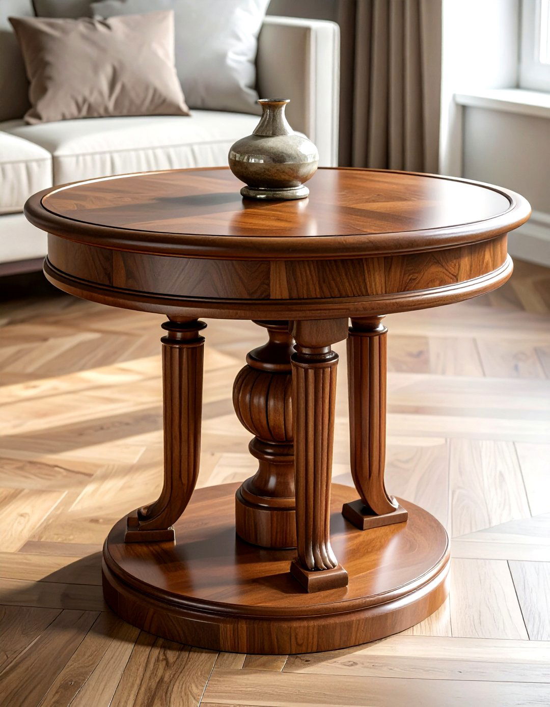 Pedestal Wood Coffee Table - 30 living room wood coffee tables