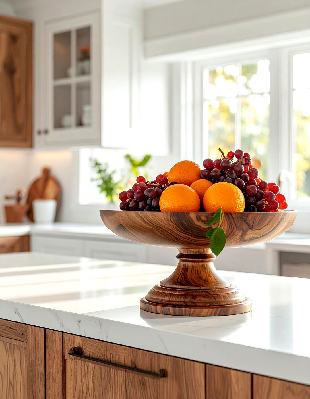 Pedestal Wood Fruit Stand - 30 wooden bowl ideas