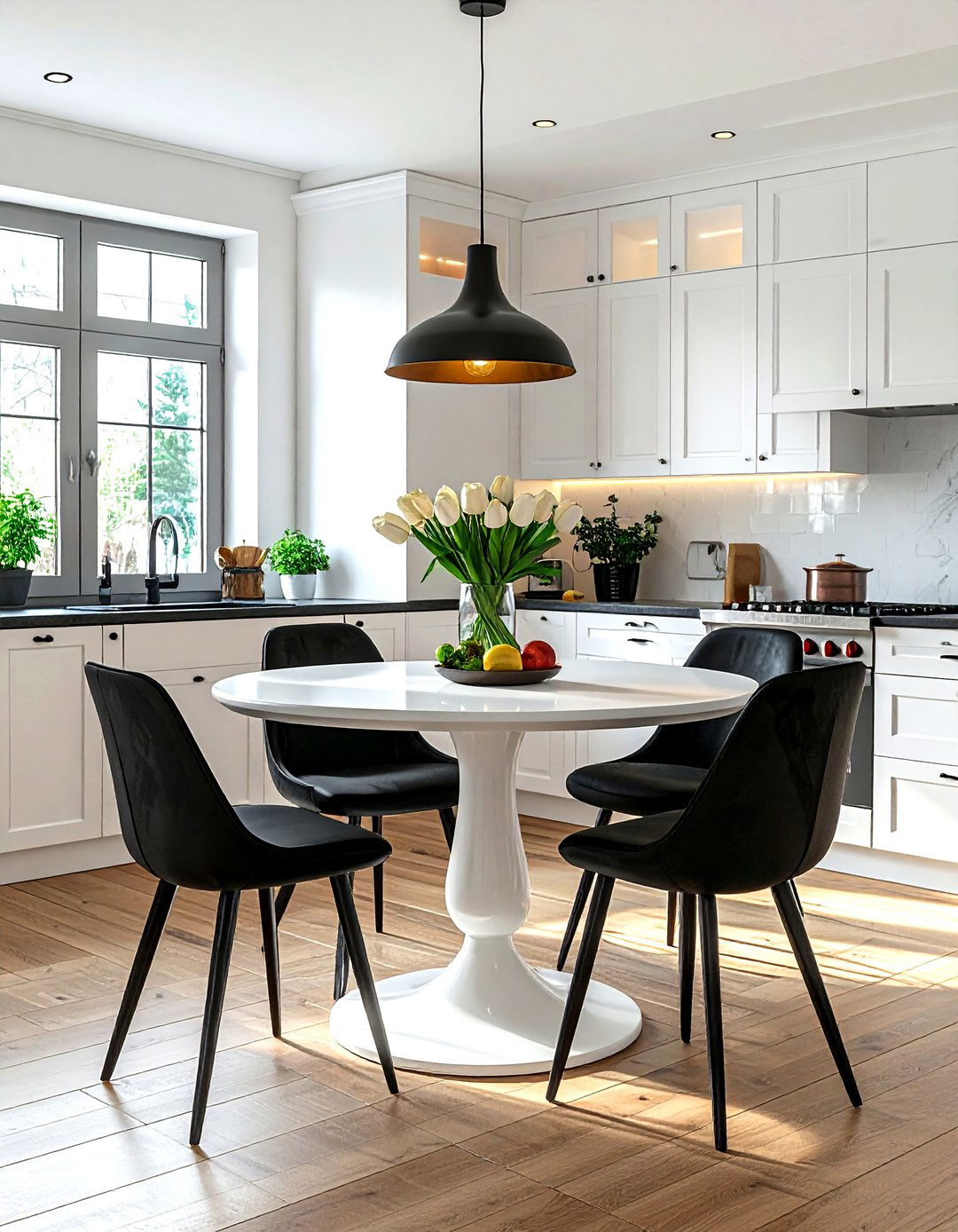 Pedestal kitchen table - 30 kitchen dining area ideas