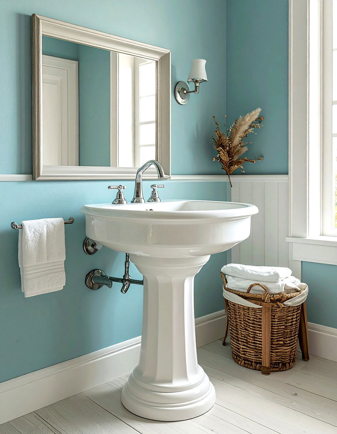 Pedestal sink - 30 Cape Cod bathroom ideas