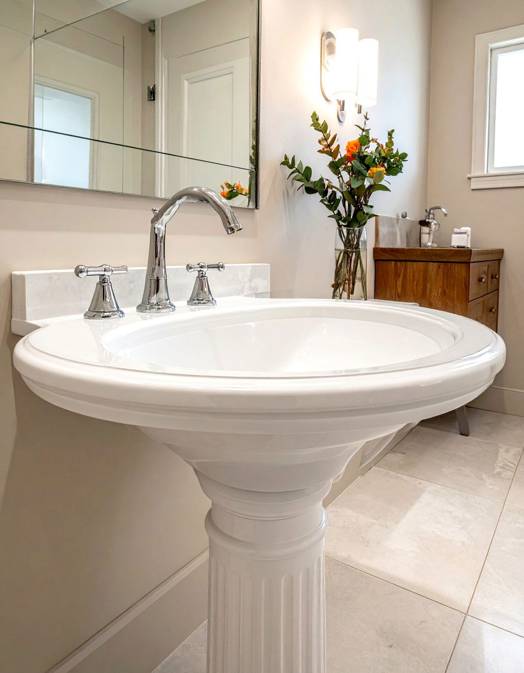 Pedestal sink - 30 English bathroom ideas