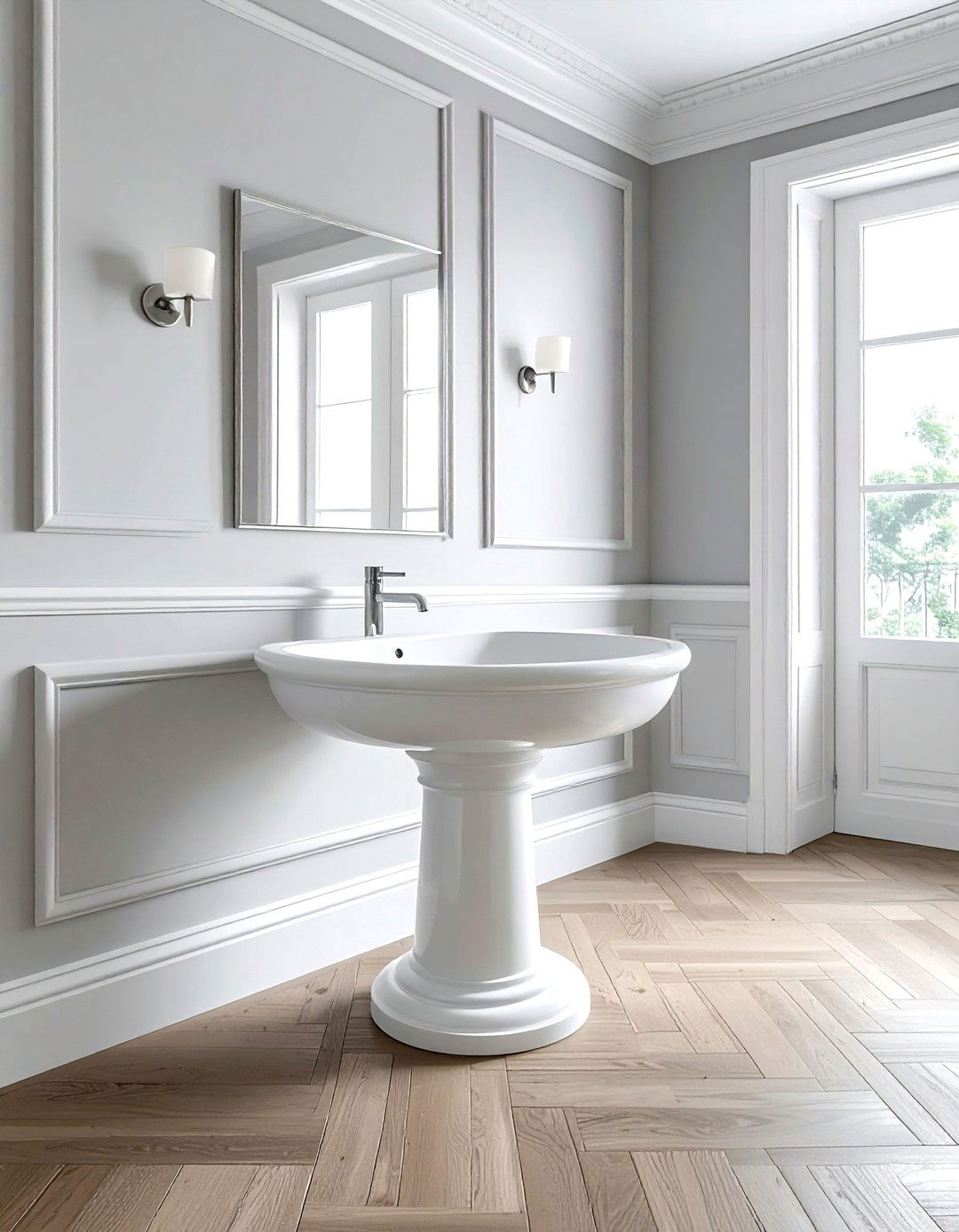 Pedestal sink - 30 Parisian bathroom ideas