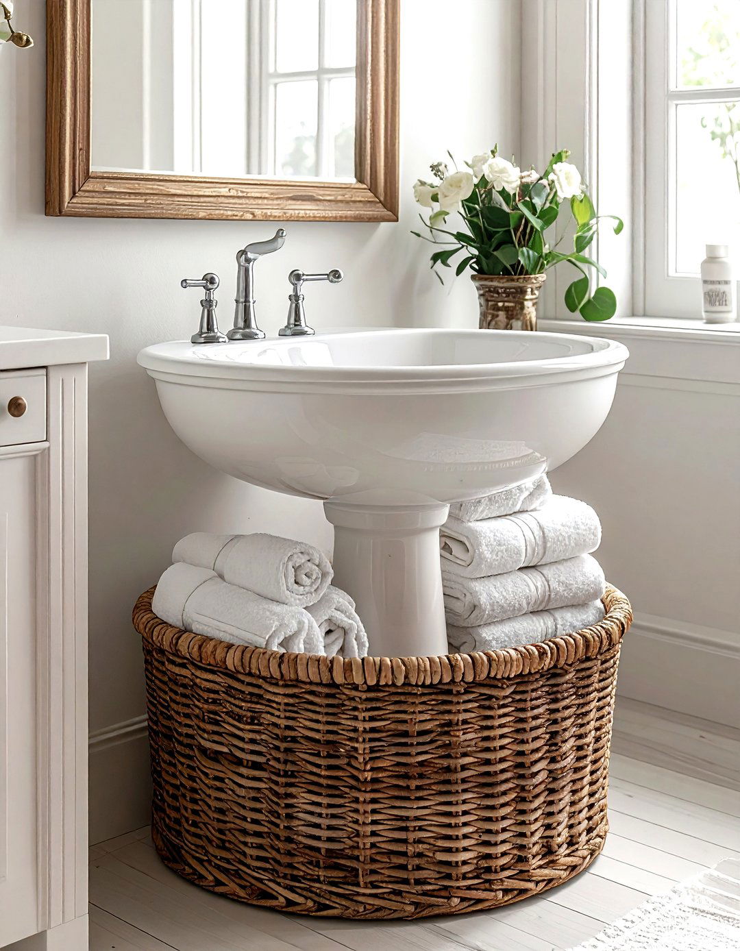 Pedestal sink storage - 30 bathroom space-saving ideas
