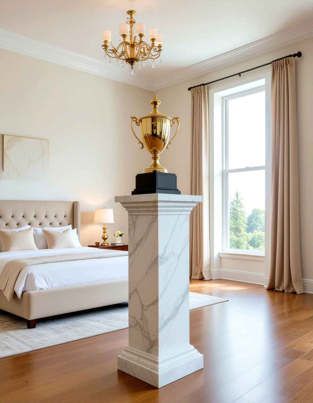 Pedestal trophy stand - 30 bedroom award display ideas