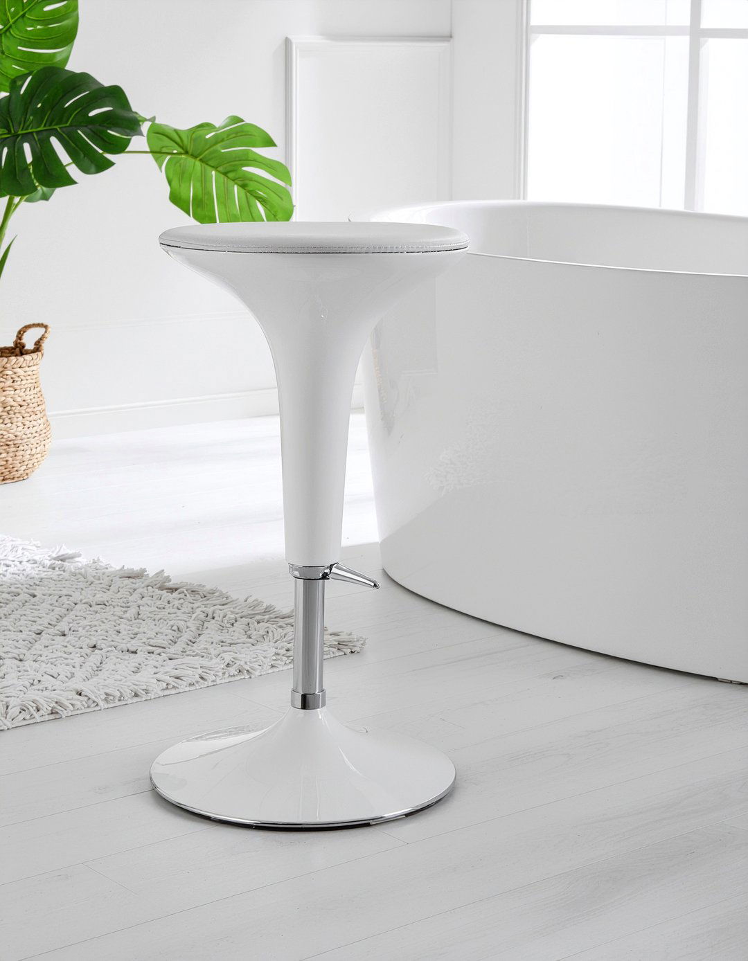 Pedestal vanity stool - 30 bathroom chair ideas