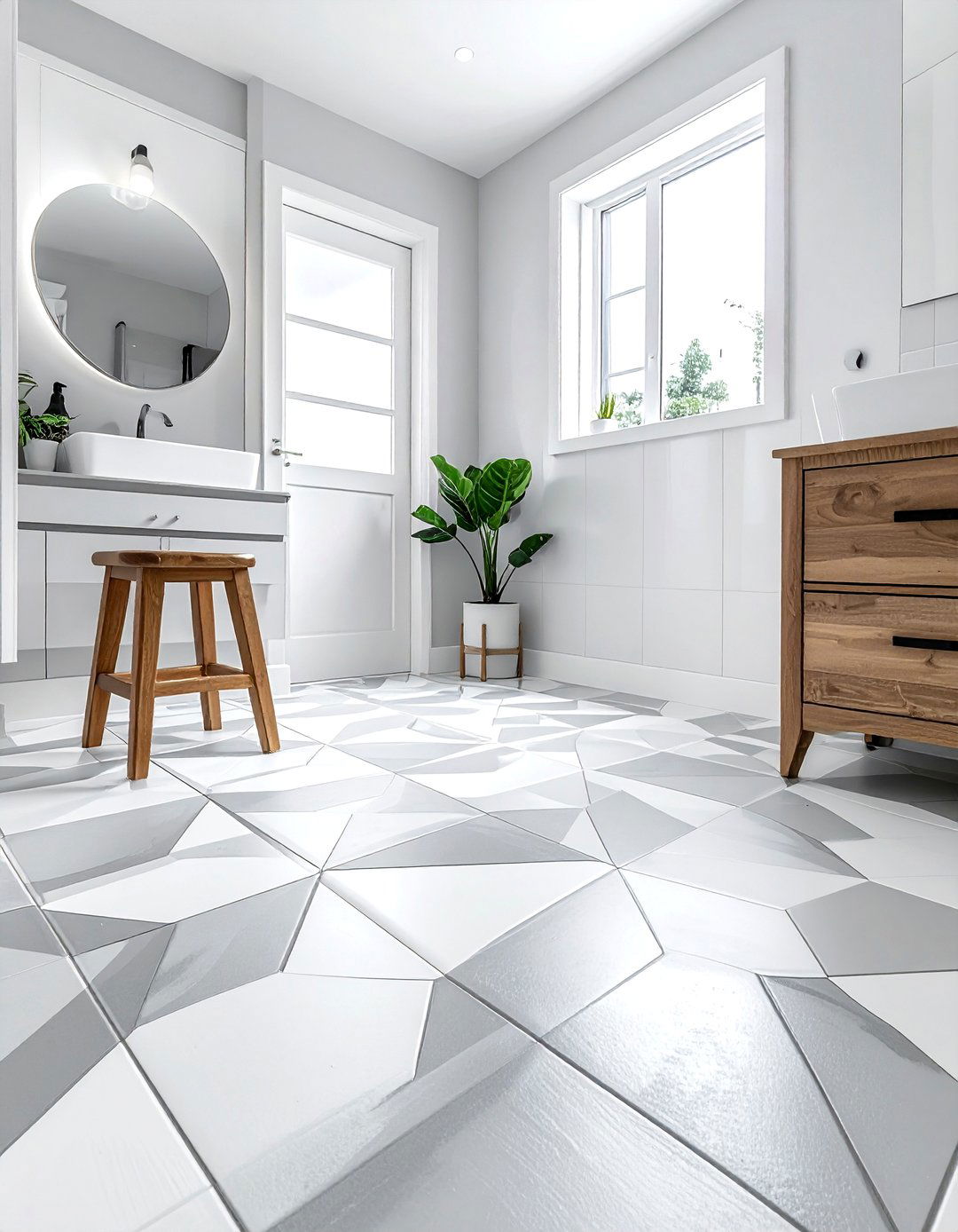 Peel And Stick Floor Tile - 30 quick bathroom makeover ideas