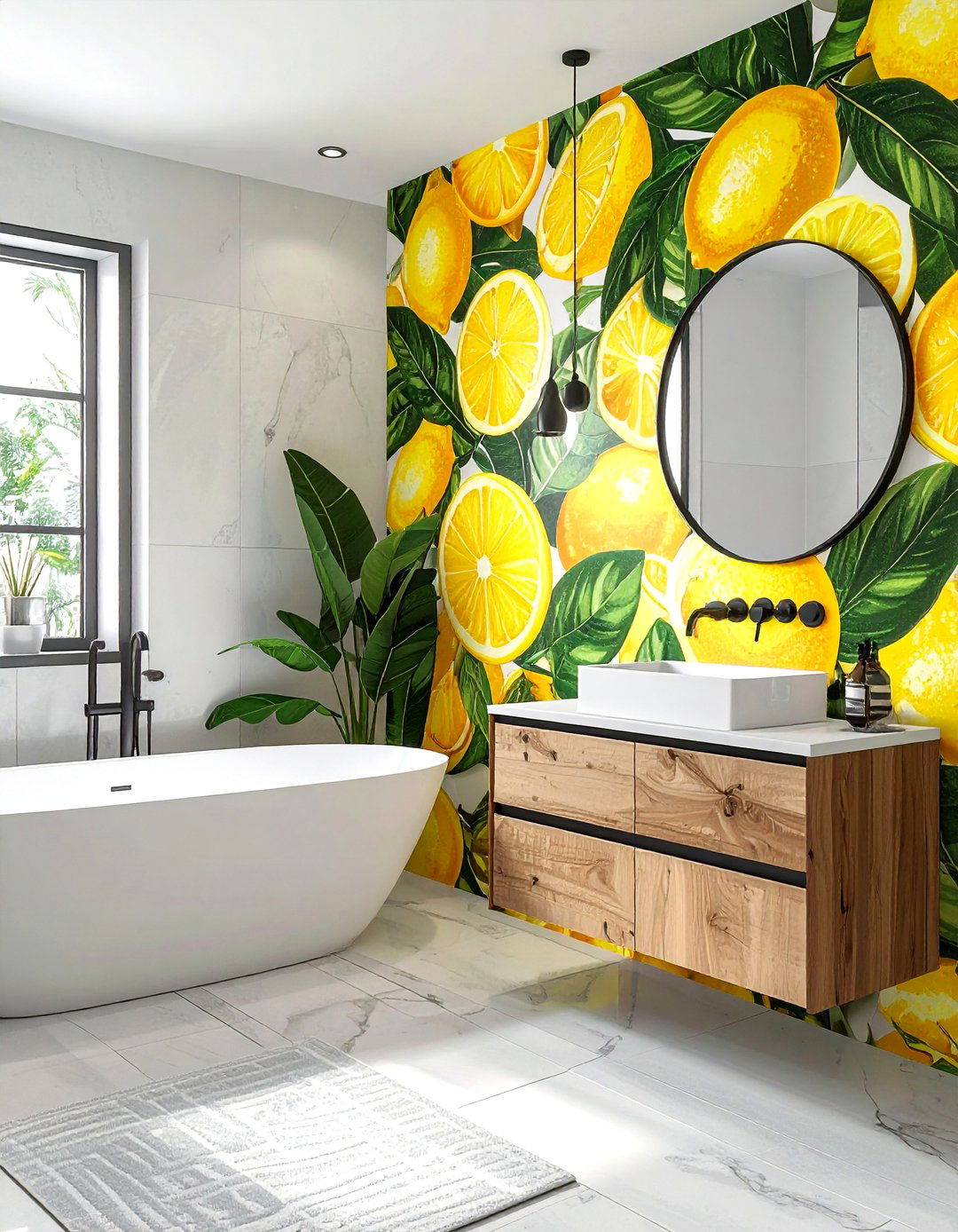 Peel and stick bathroom wallpaper - 30 bathroom wallpaper ideas