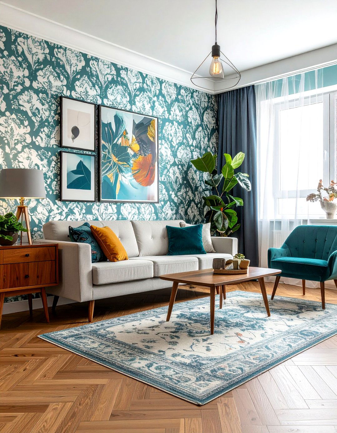 Peel and stick damask wallpaper - 30 damask wallpaper ideas