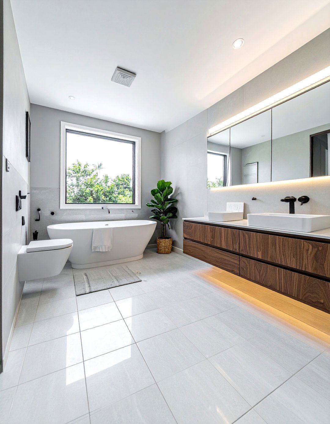 Peel and stick floor tile - 30 weekend bathroom projects