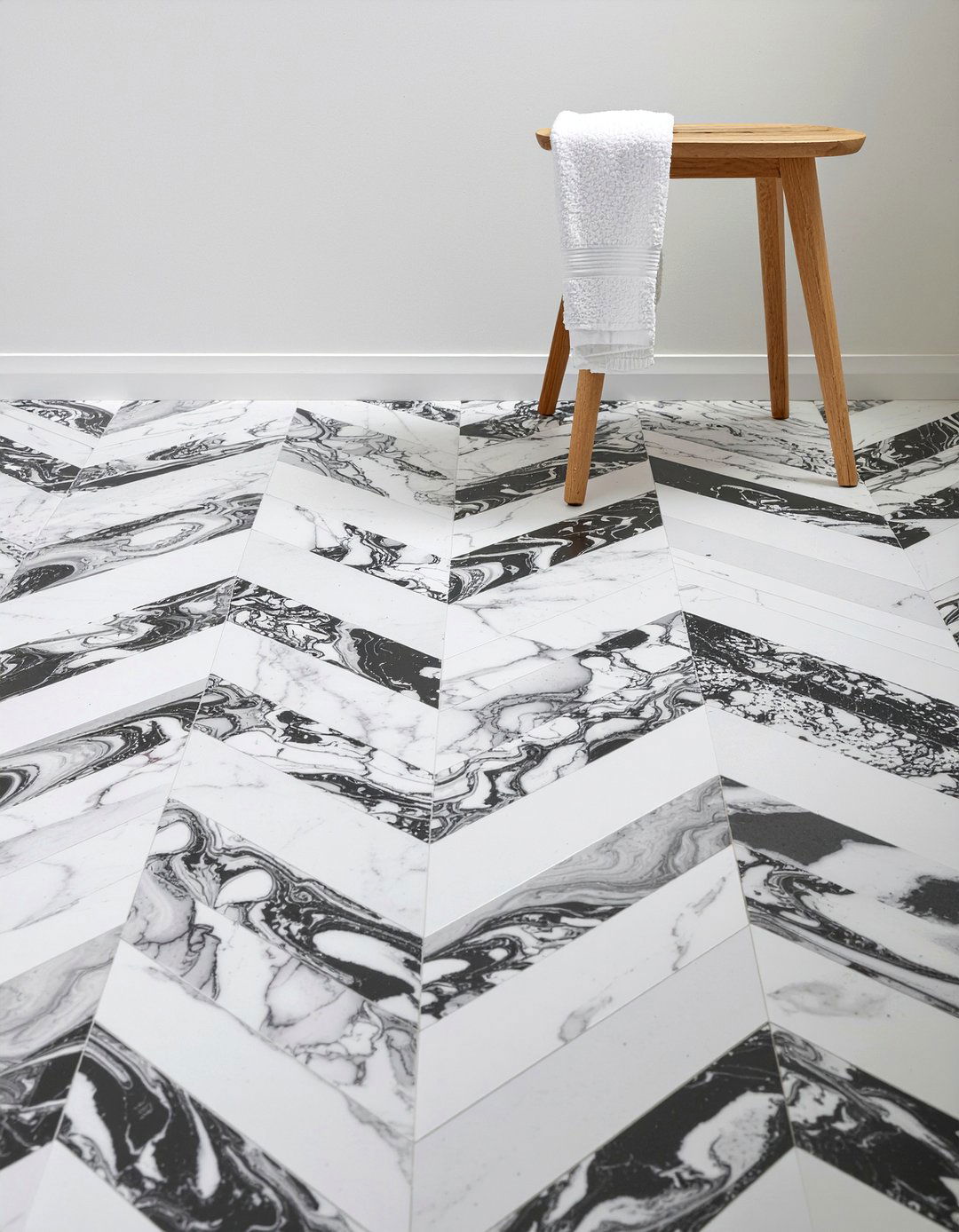 Peel and stick floor tile - 30 bathroom on a budget ideas