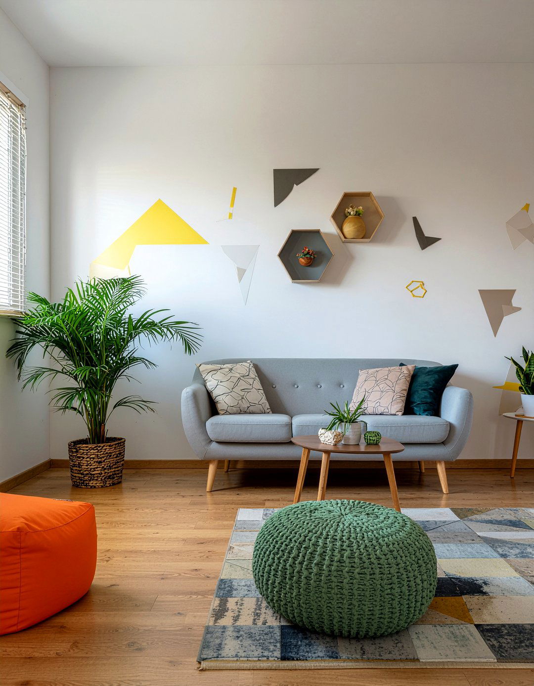 Peel and stick geometric wallpaper - 30 living room geometric wallpapers