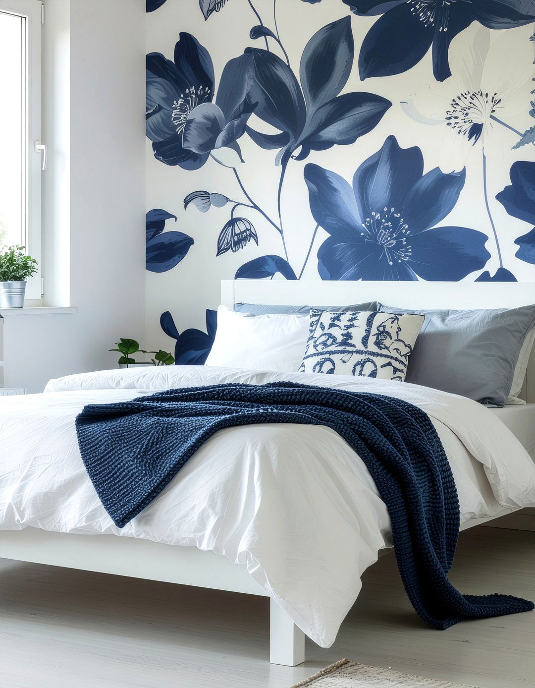 Peel and stick wallpaper - 30 budget bedroom ideas